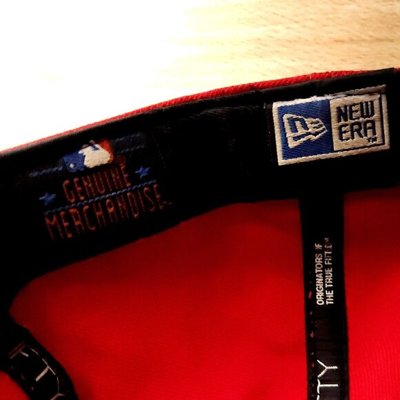 New Era Vintage Boston Red Sox Red White State Logo Embroidered Fitted 7 5/8 Hat - Picture 7 of 9